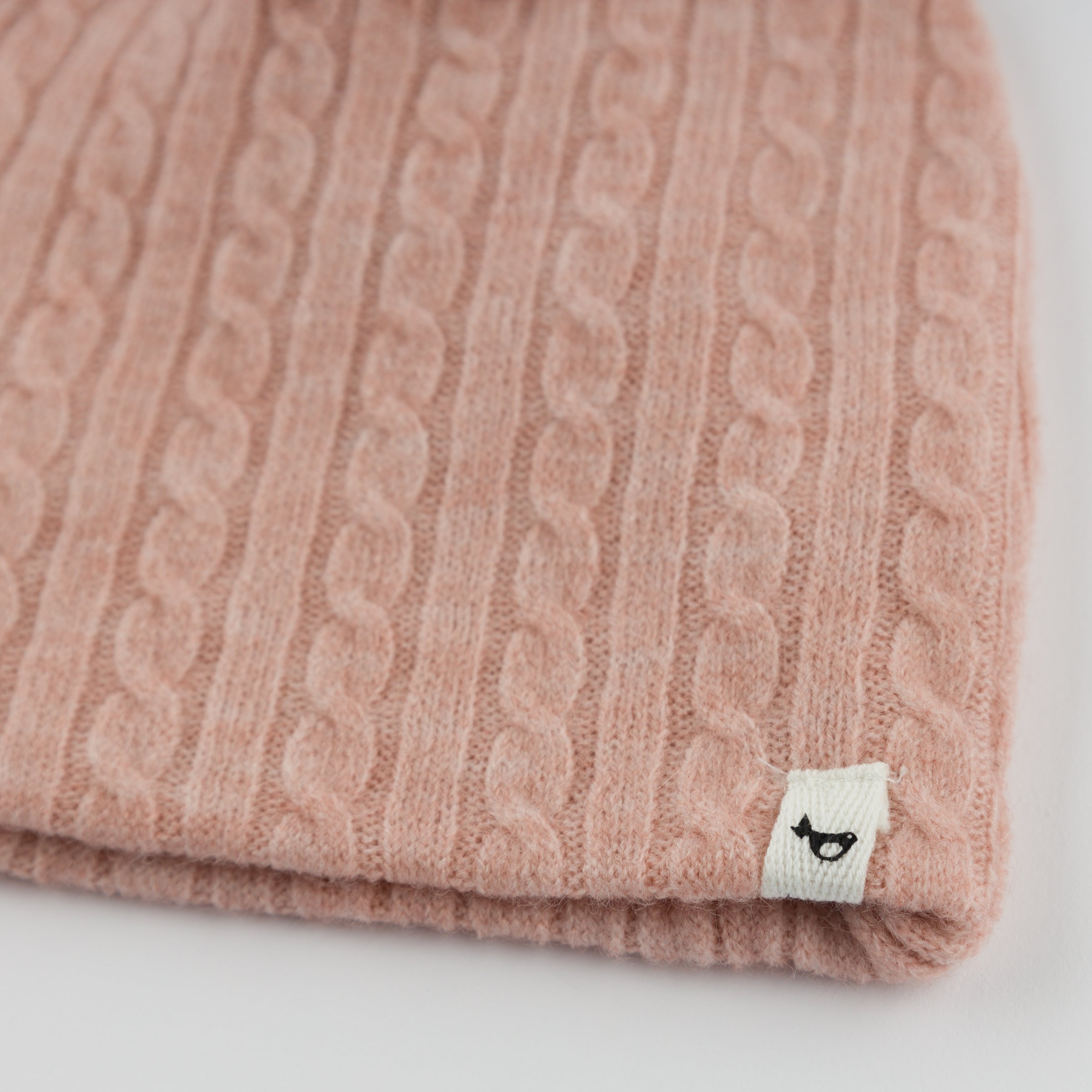 Cable Knit Hat with Bow