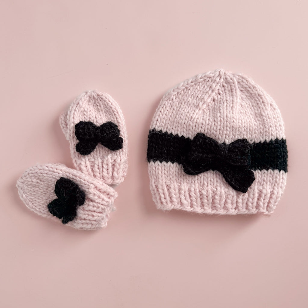 Pink Knit Bow Hat - Meems