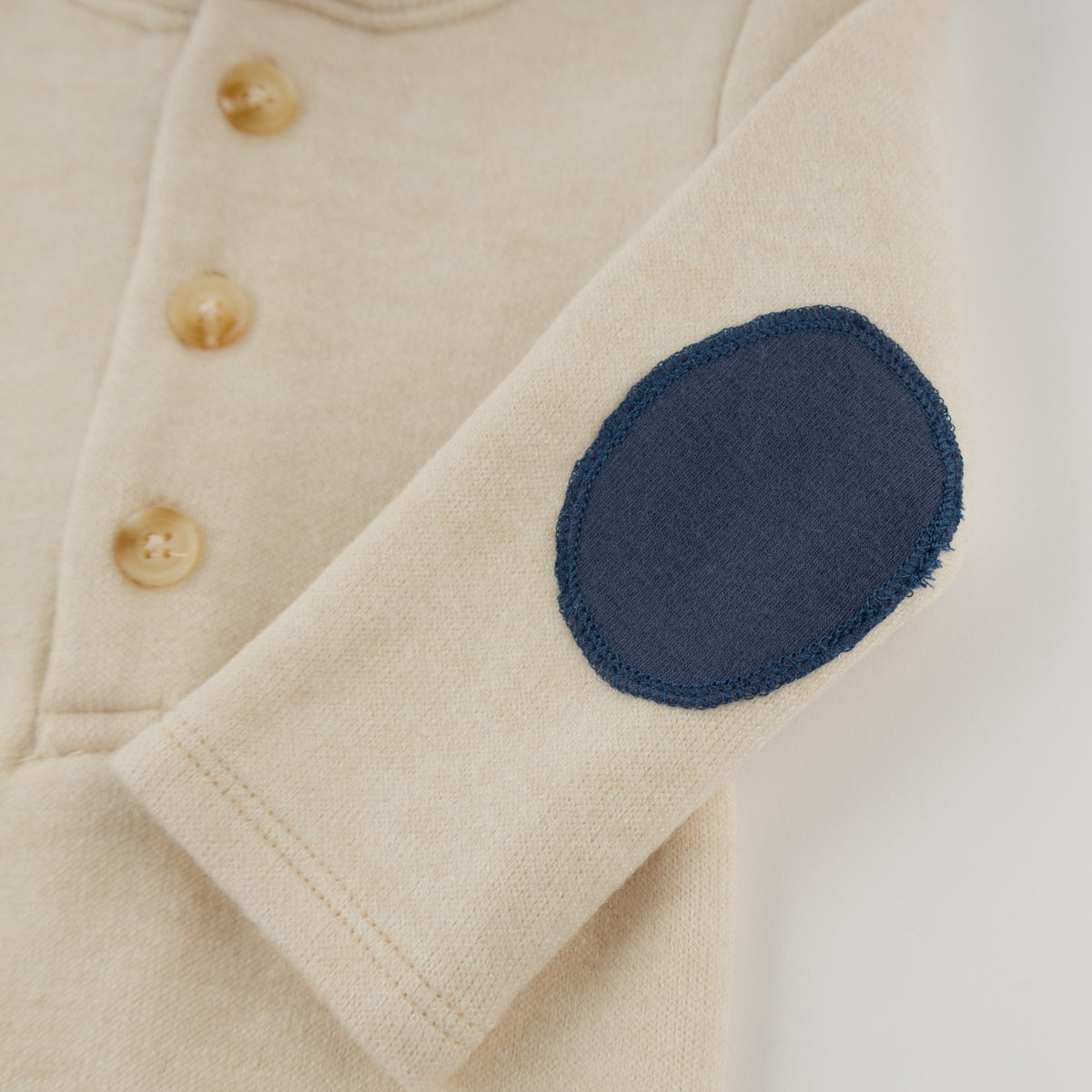 Sweater-Knit Elbow Patch Henley