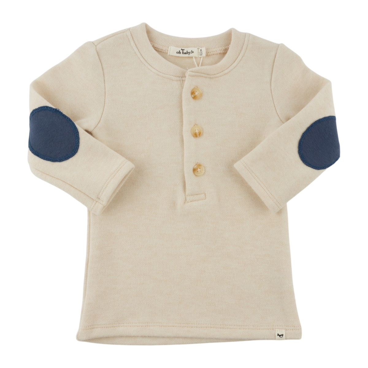 Sweater-Knit Elbow Patch Henley