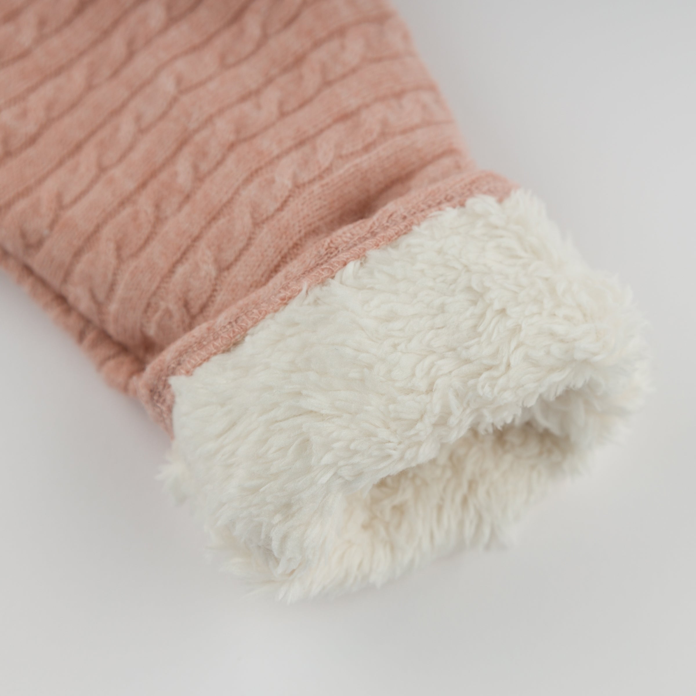 Cable Knit Bow Snowdrift Teddy Jacket