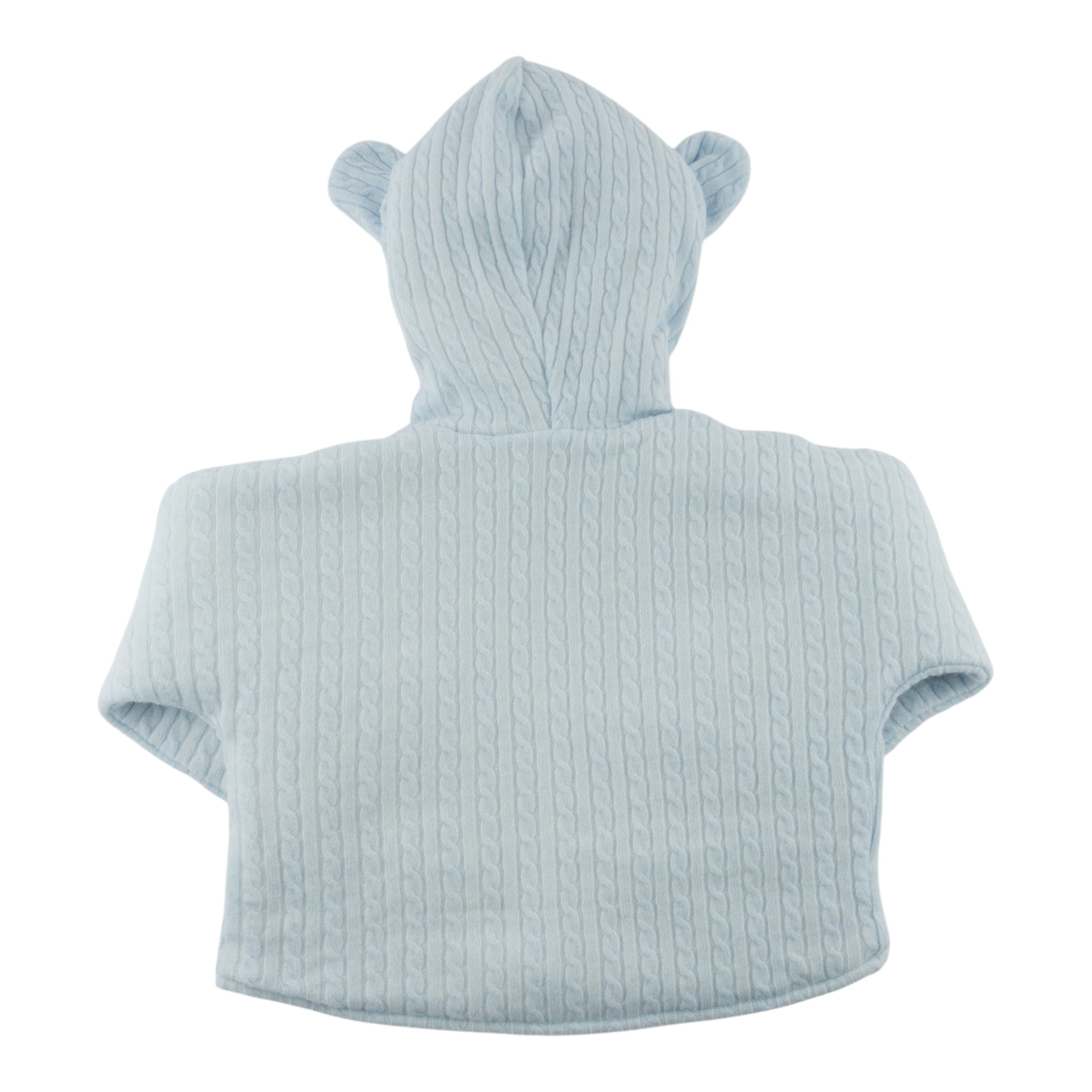 Blue Cable Knit Snowdrift Teddy Jacket