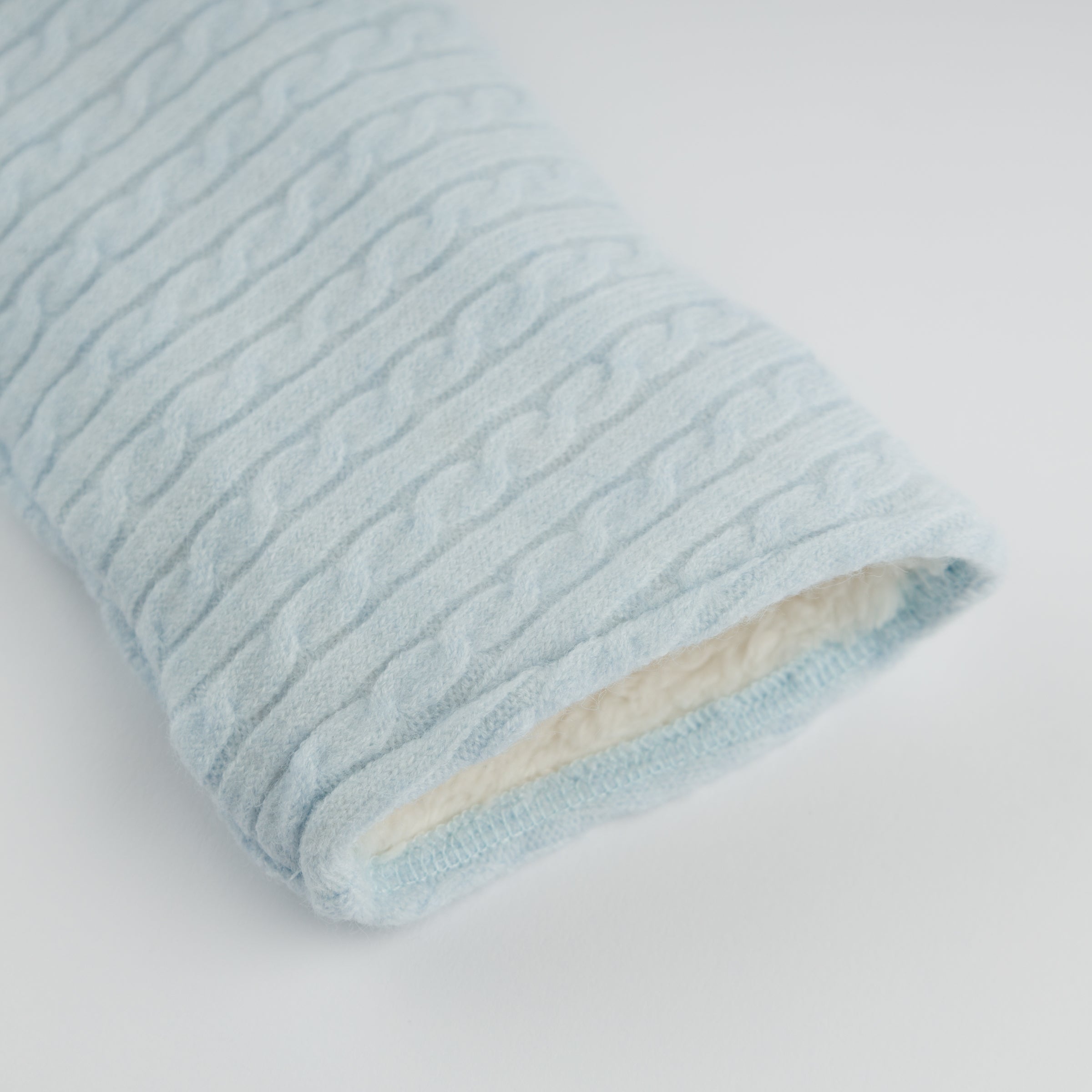 Blue Cable Knit Snowdrift Teddy Jacket