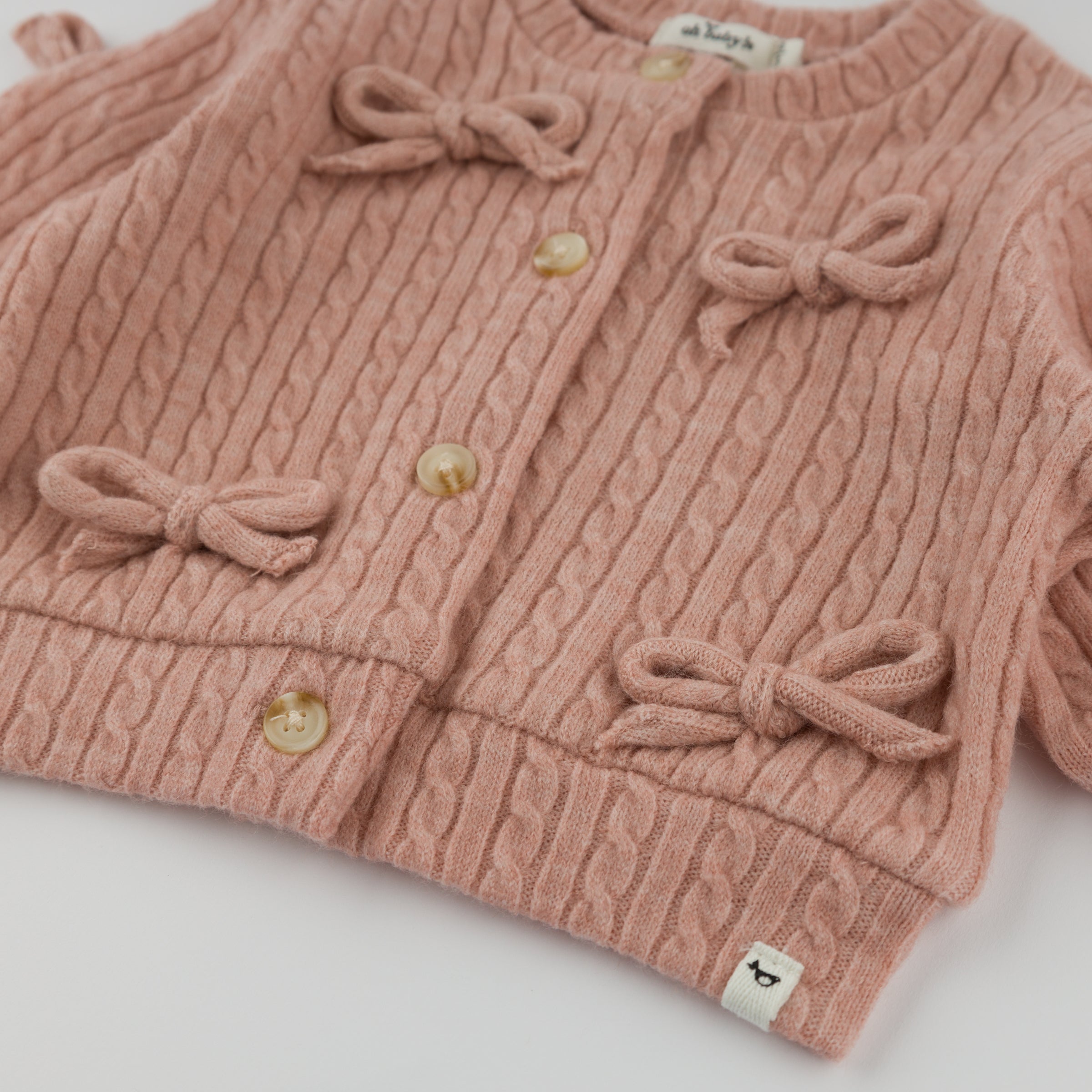Cable Knit Bow Cardigan