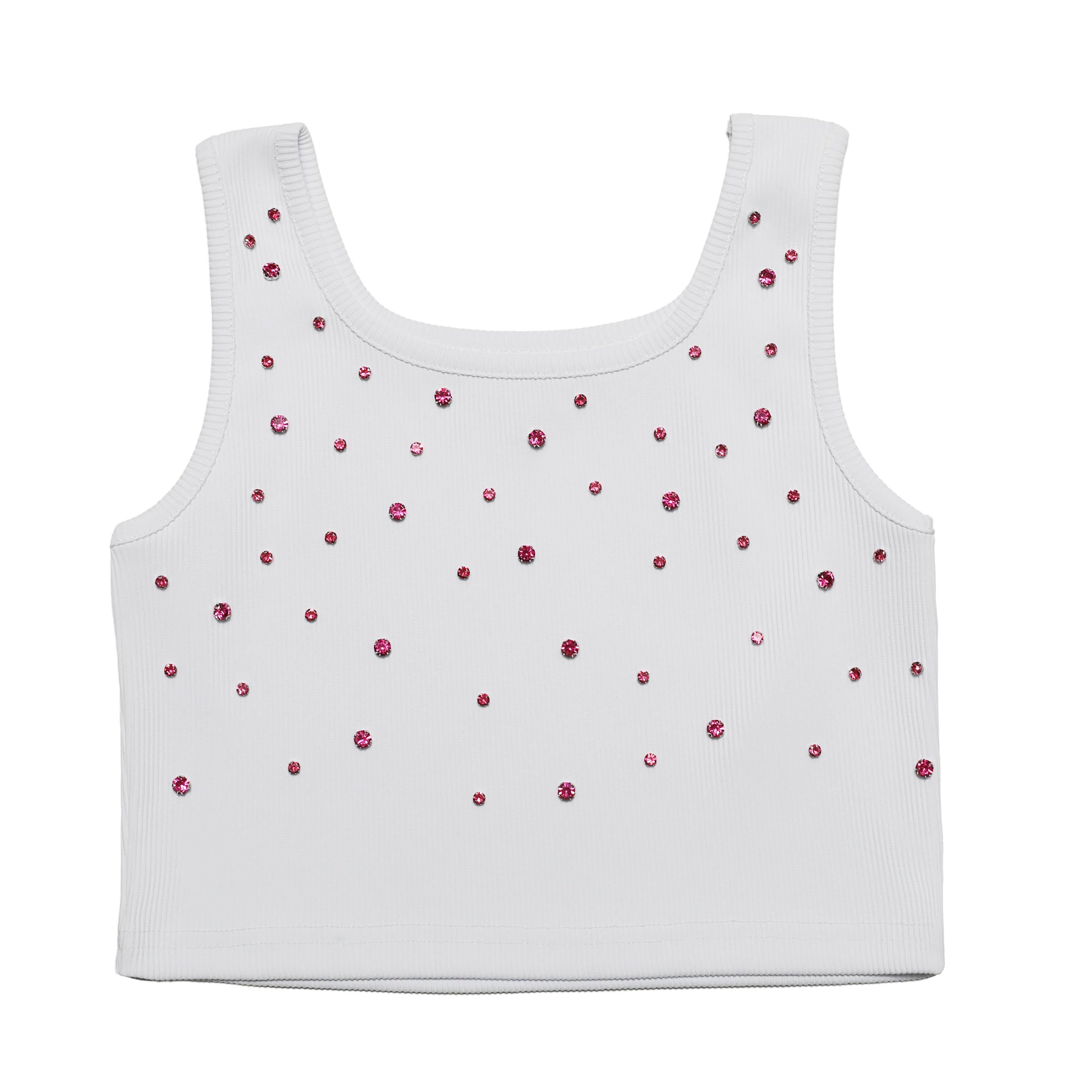 Pink Studded Crop Tank