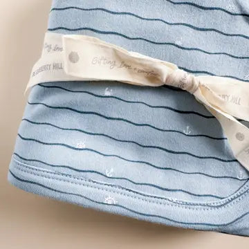 Nautical Waves Hooded Towel Baby Gift