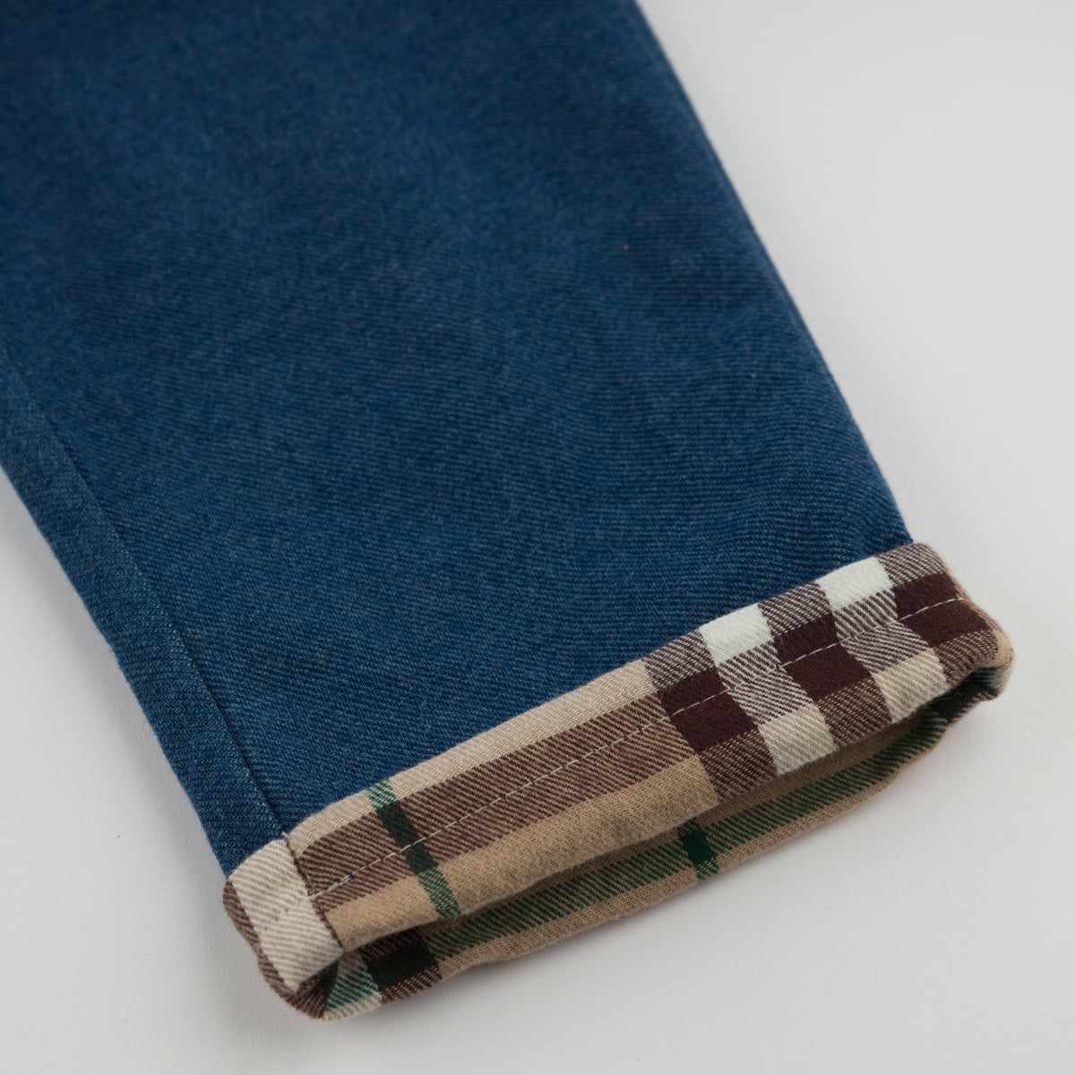 Mini Tartan Lined Denim Jeans