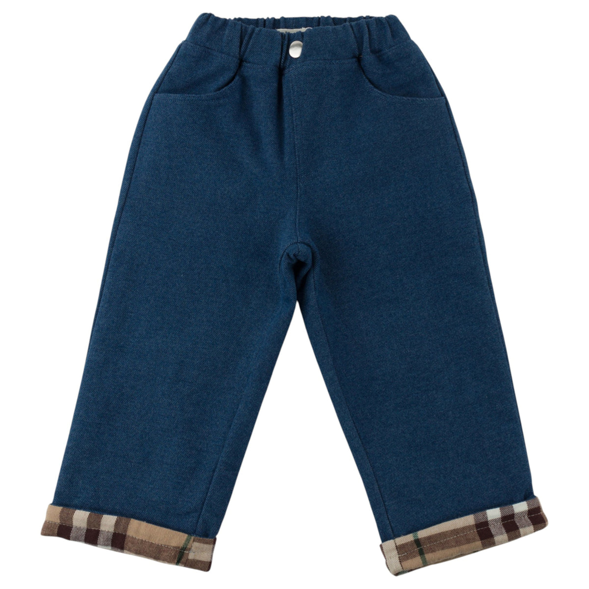 Mini Tartan Lined Denim Jeans