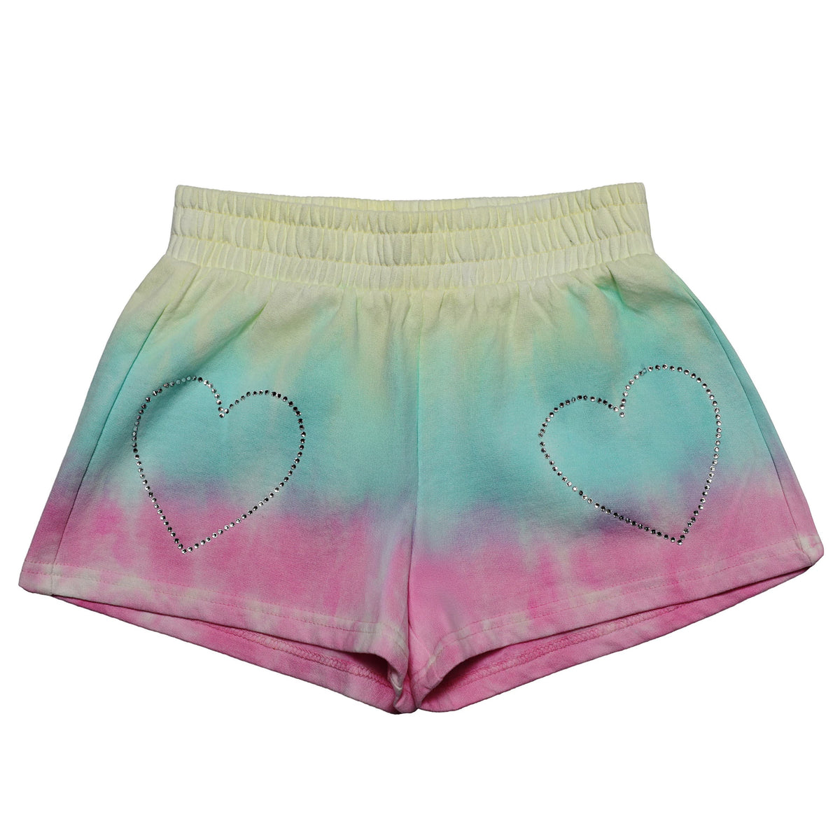 MIA Tie Dye Crystal Heart Shorts in Multi | MEEMS – Meems