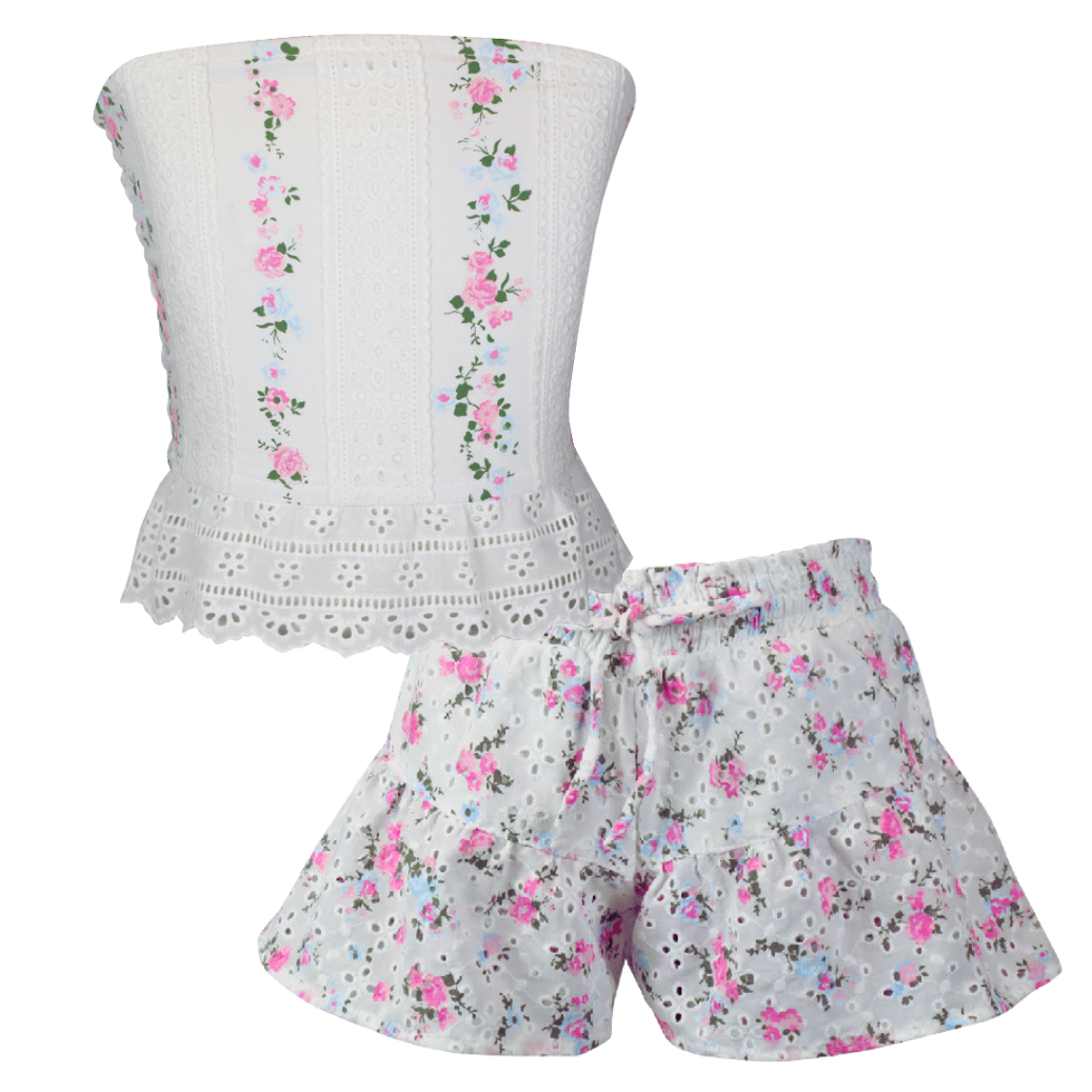 Floral Eyelet Shorts