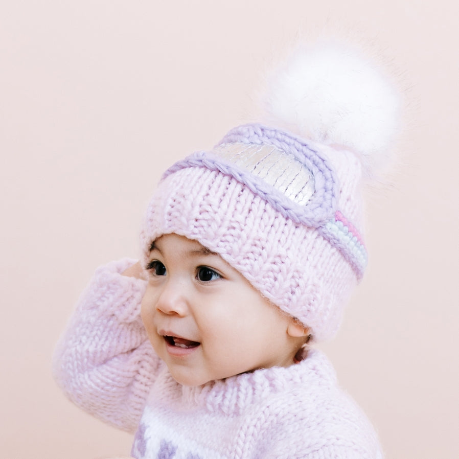 Pink Ski Goggles Knit Hat