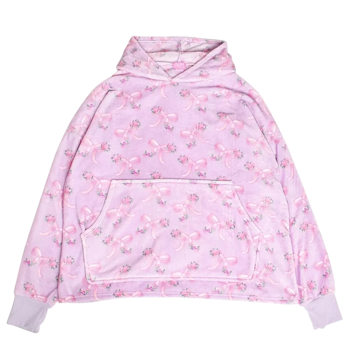 Orchid Floral Bow Oversized Blanket Hoodie