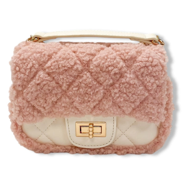 Sherpa Mixed Quilted Purse - Meems