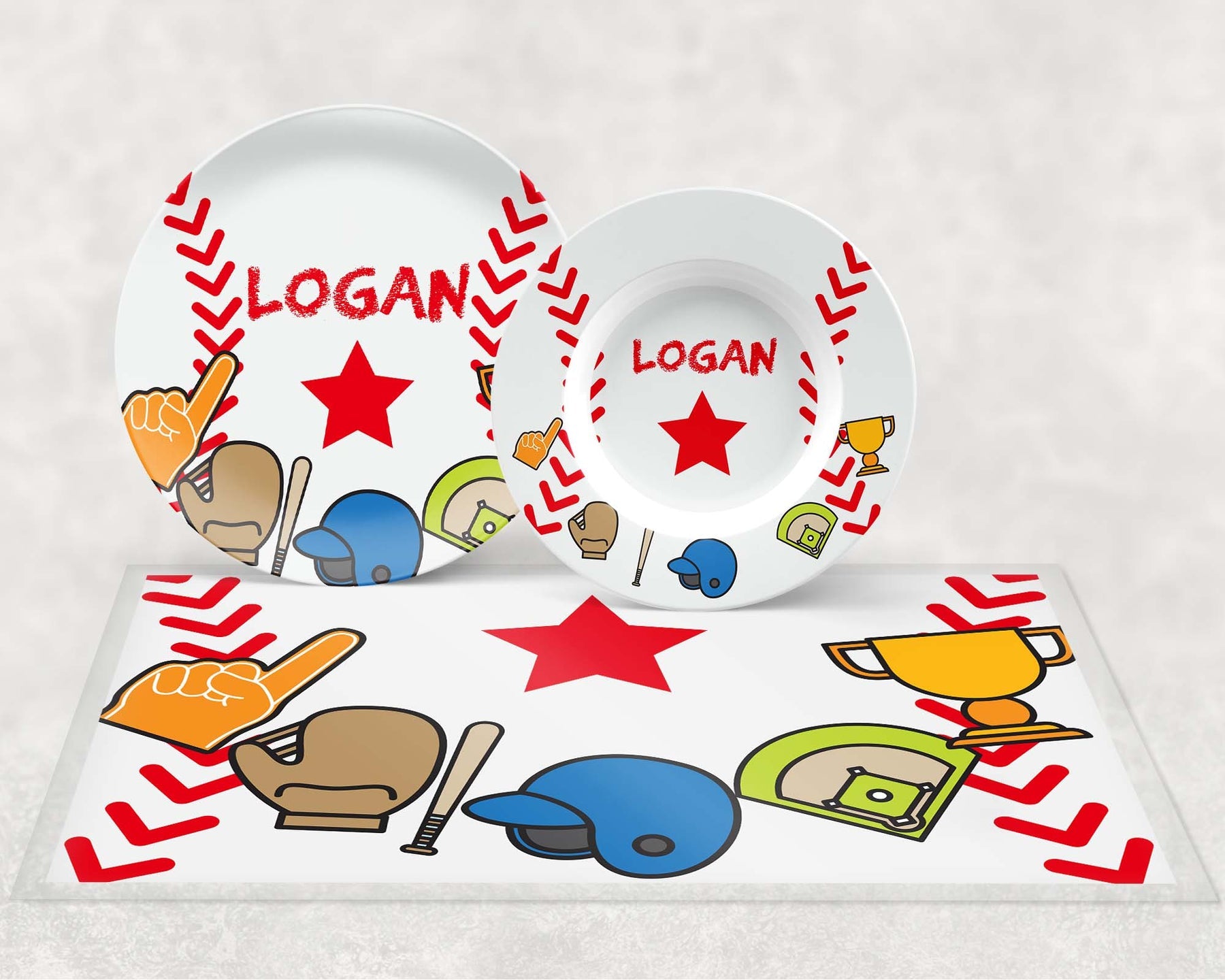 Personalized Baseball Dishware