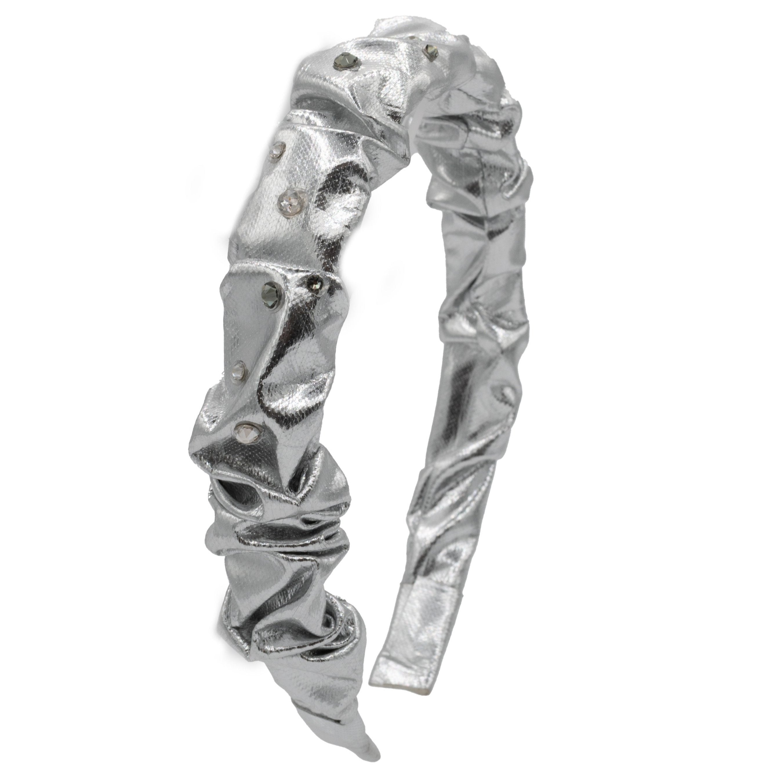 Crystallized Leather Crinkle Headband
