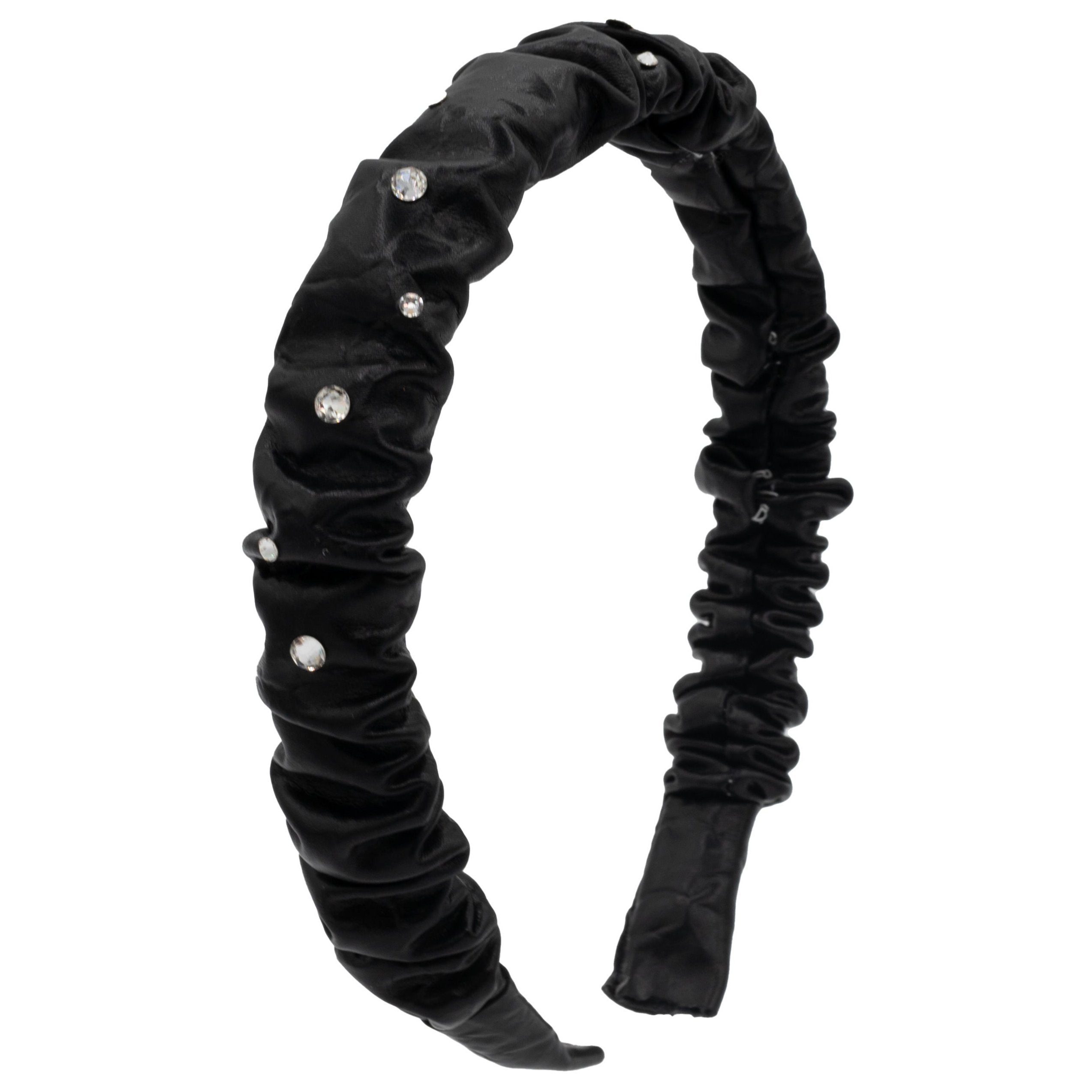Crystallized Leather Crinkle Headband