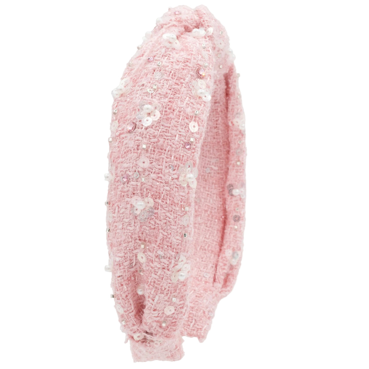 Pink Tweed Knot Headband
