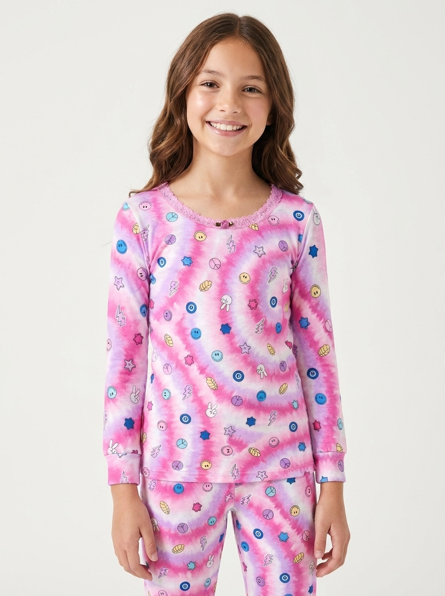 Pink Challah Back LS PJ Set
