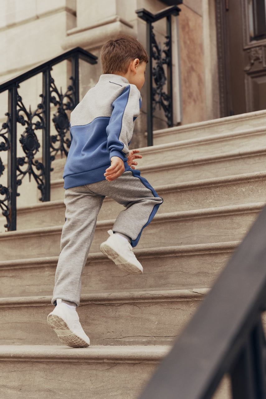 Half Zip Colorblock Sweatshirt Set