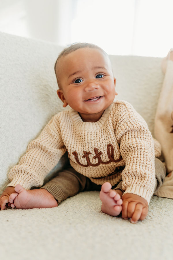 Little Dude Embroidered Cardigan