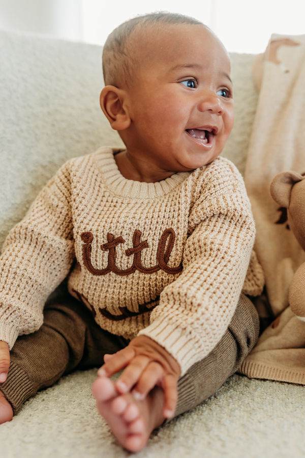 Little Dude Embroidered Cardigan