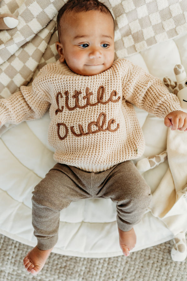 Little Dude Embroidered Cardigan