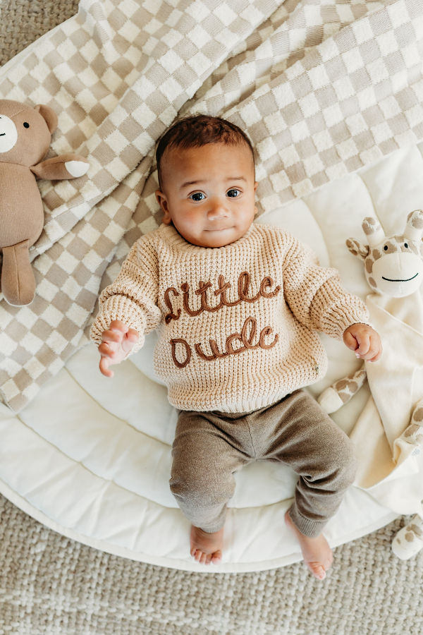 Little Dude Embroidered Cardigan