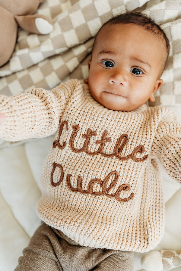 Little Dude Embroidered Cardigan