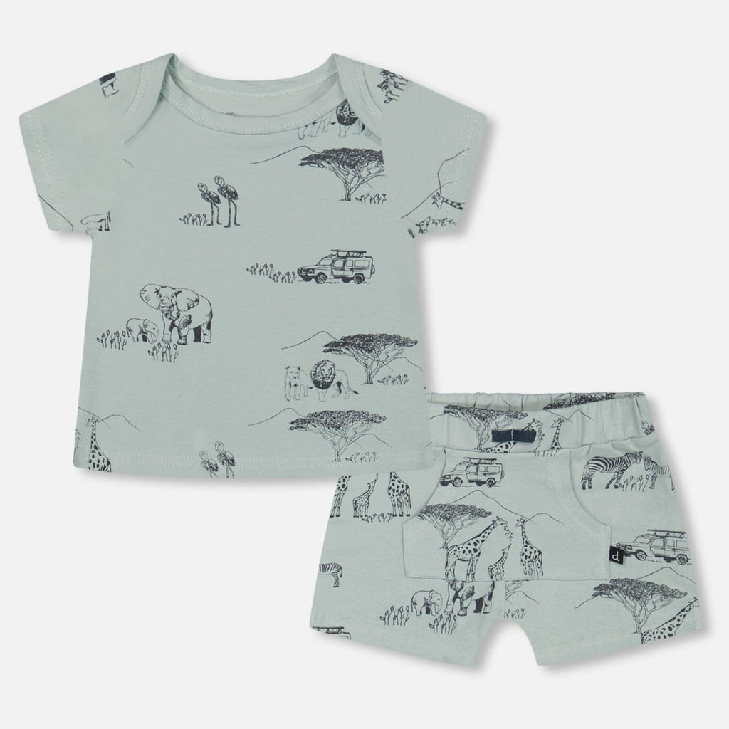 Deux Par Deux_Meems Printed Jungle Organic Cotton Short Set