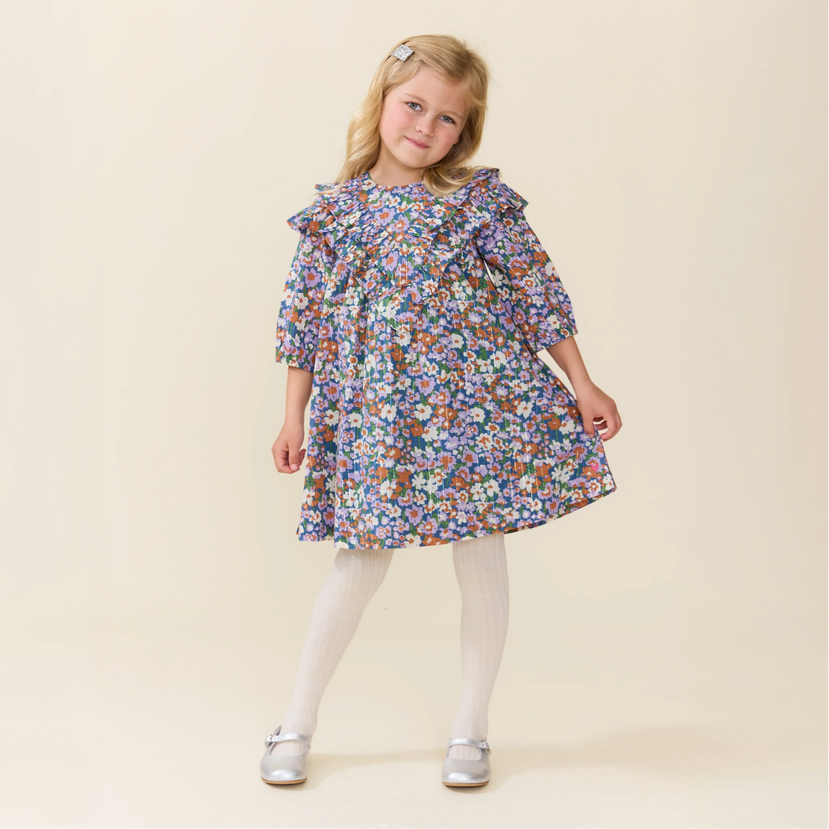 True Blue Sketched Floral Everly Dress