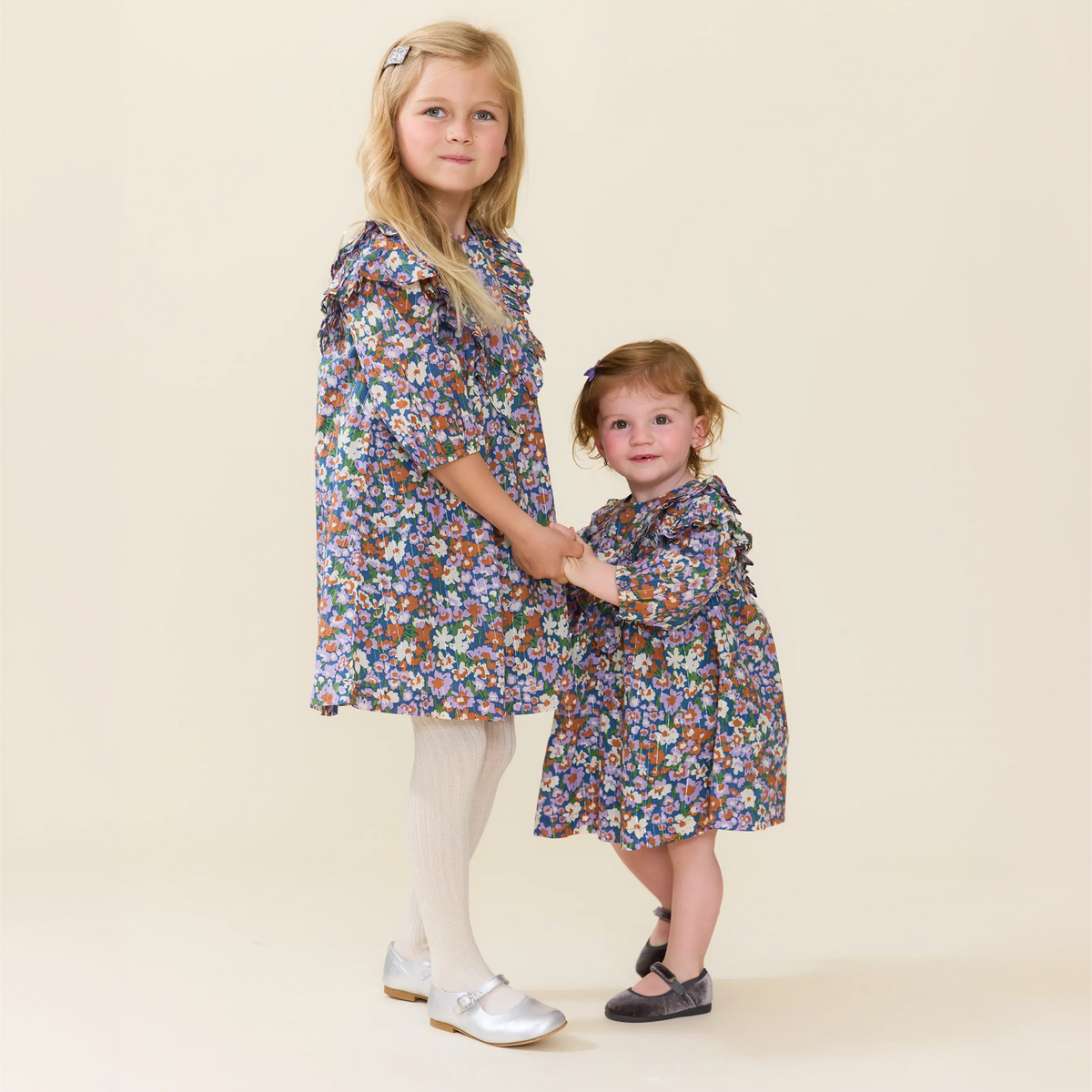 True Blue Sketched Floral Everly Dress