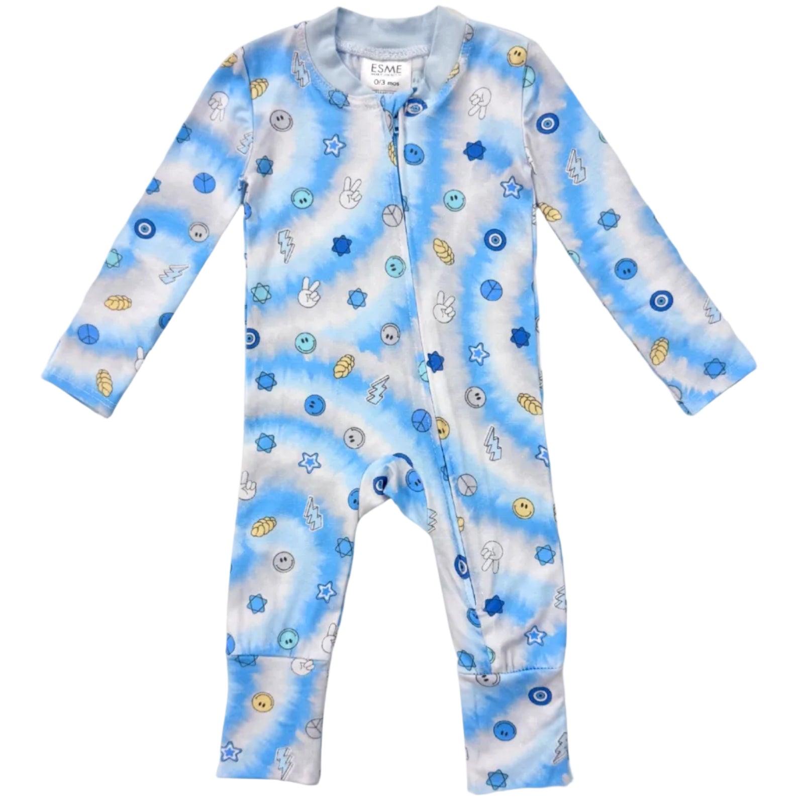 Blue Challah Back Flip Footie