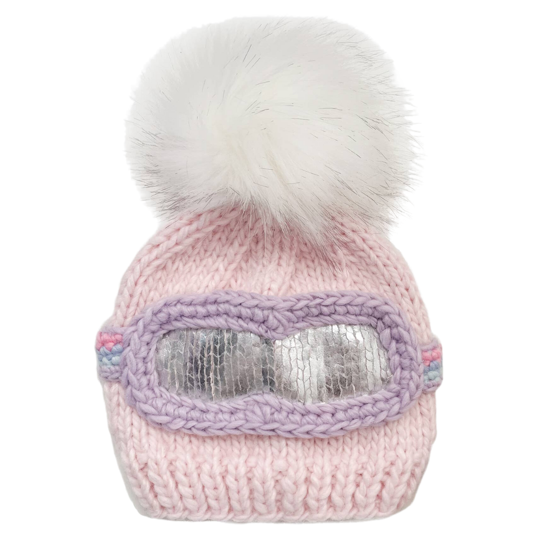 Pink Ski Goggles Knit Hat