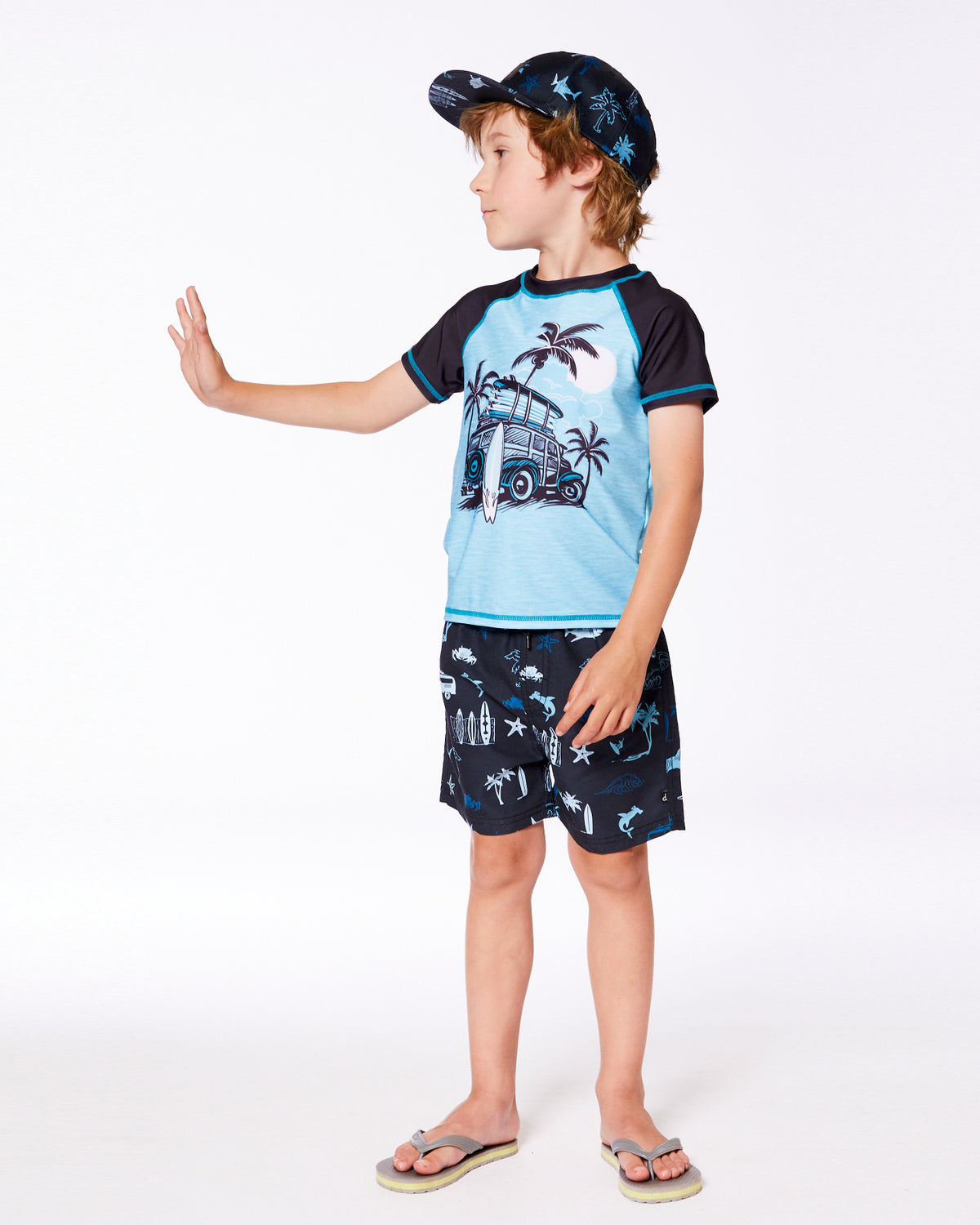 Printed Beach Swim Trunks