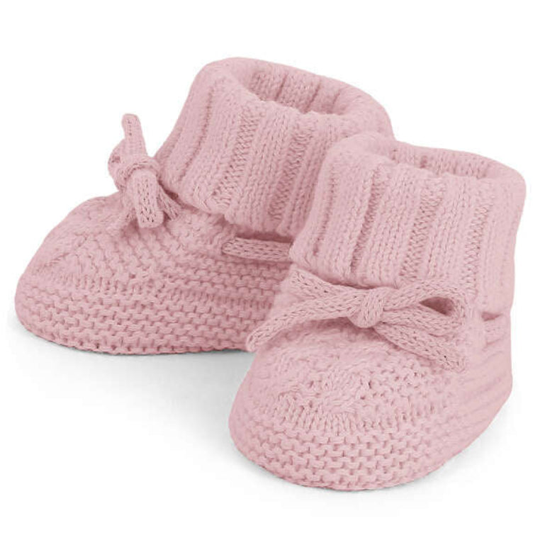 Pink Bow Knit Booties