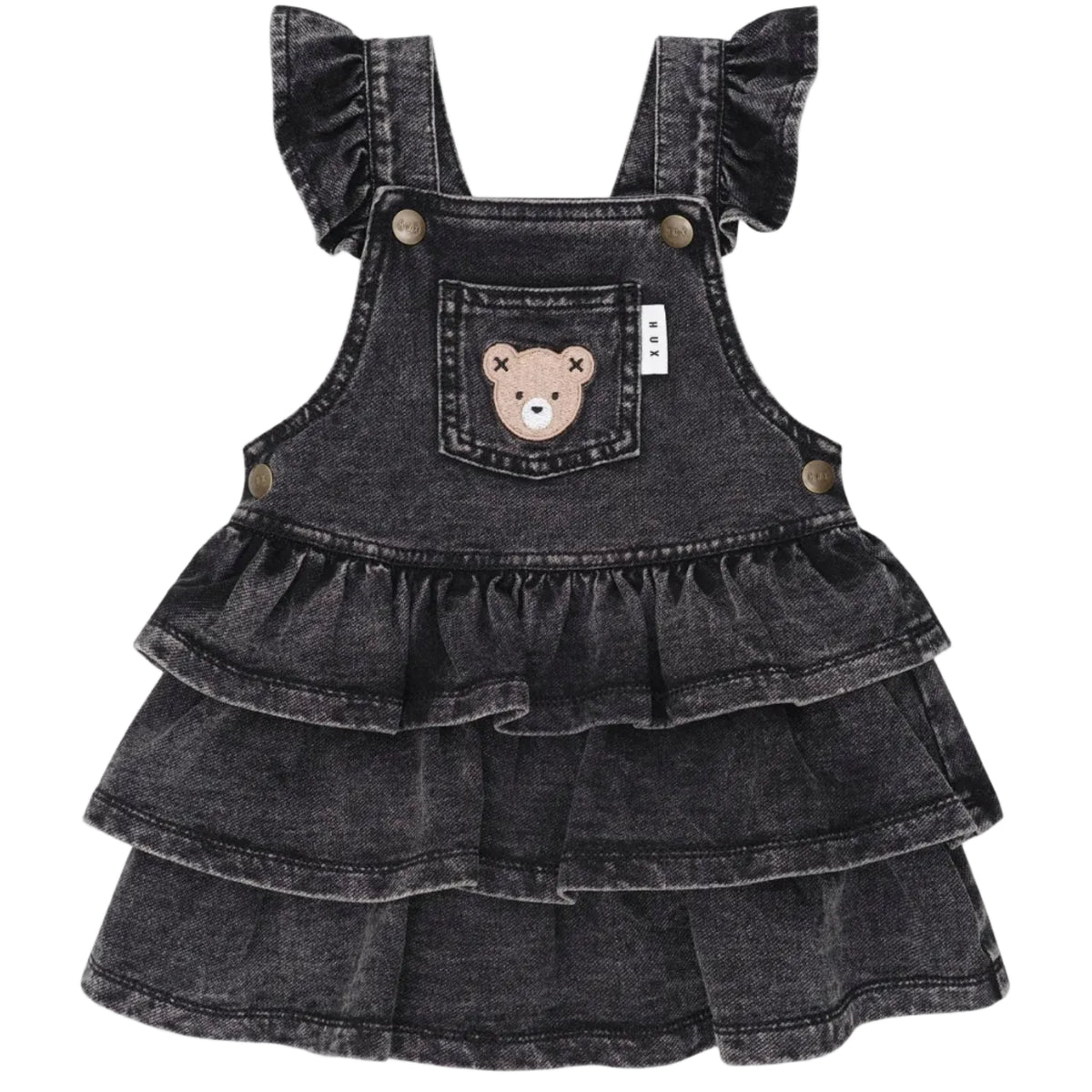 Knit Denim Frill Pinafore