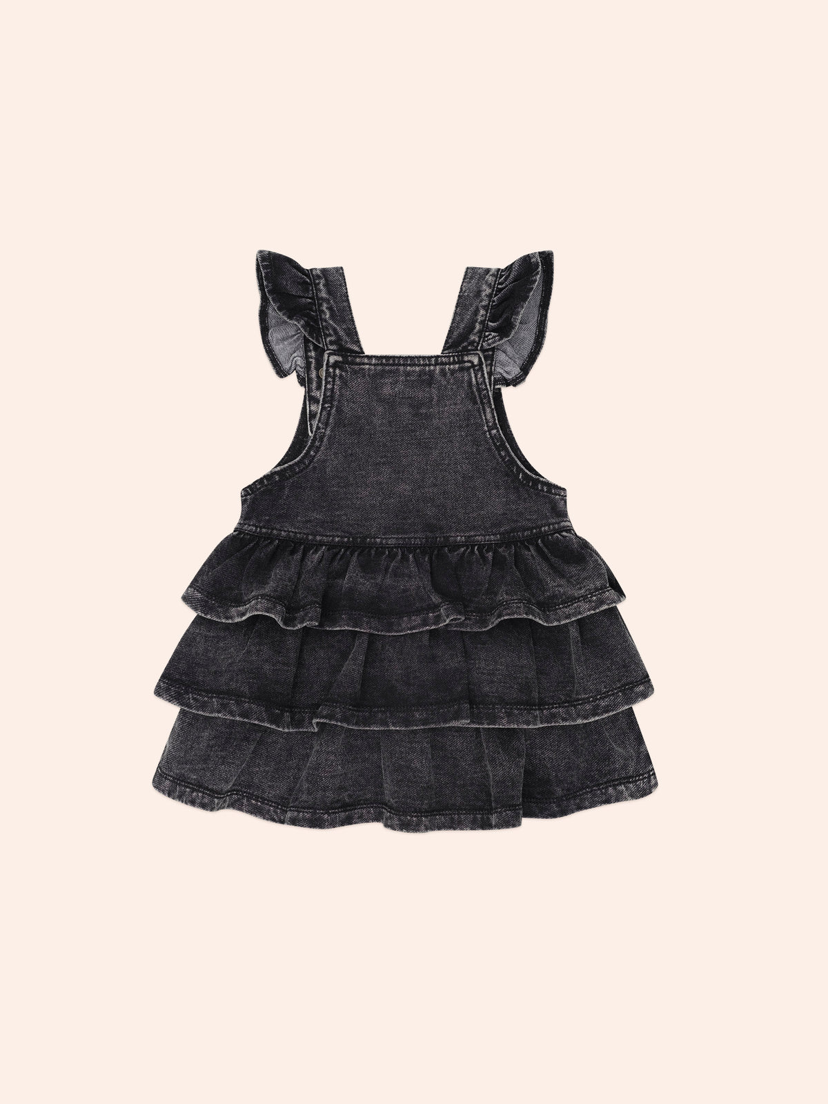 Knit Denim Frill Pinafore