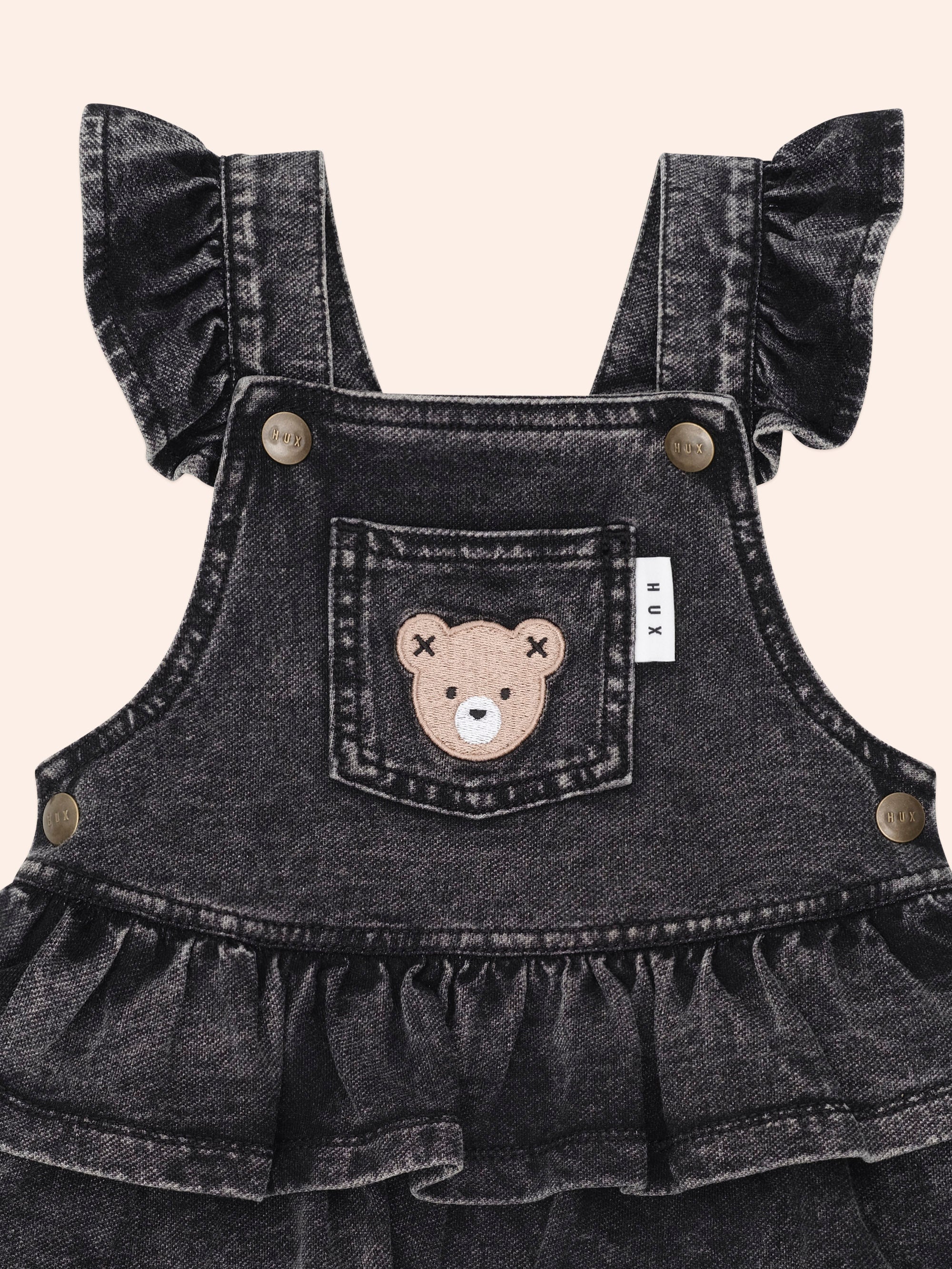 Knit Denim Frill Pinafore
