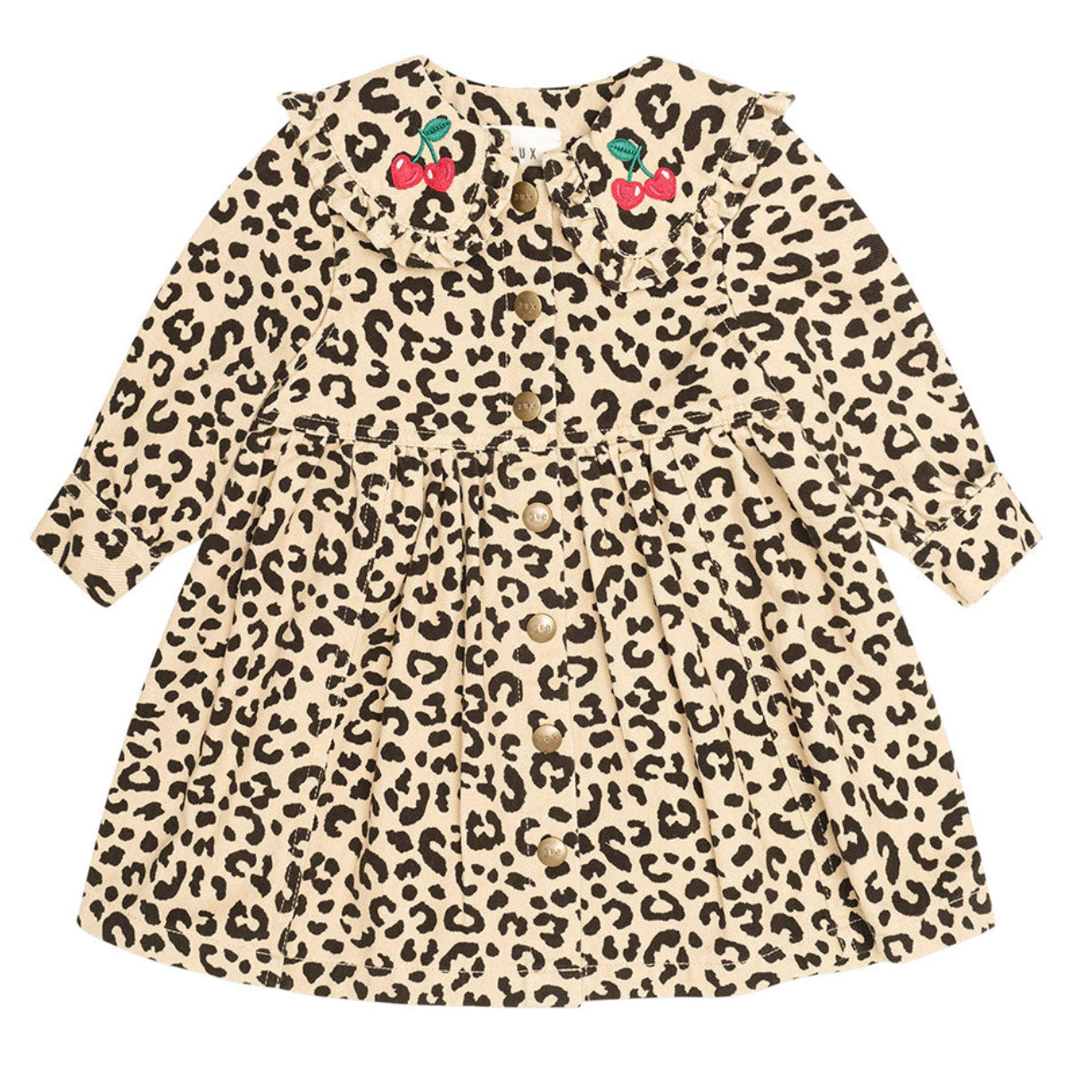 Leopard Cherry Collar Dress