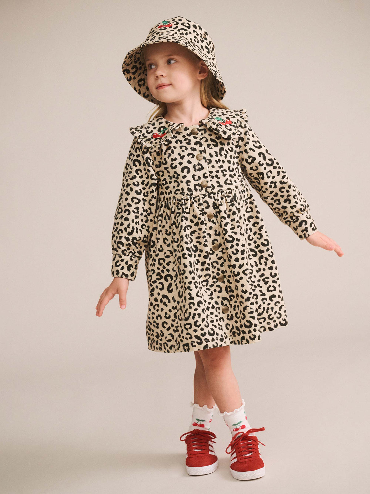 Leopard Cherry Collar Dress