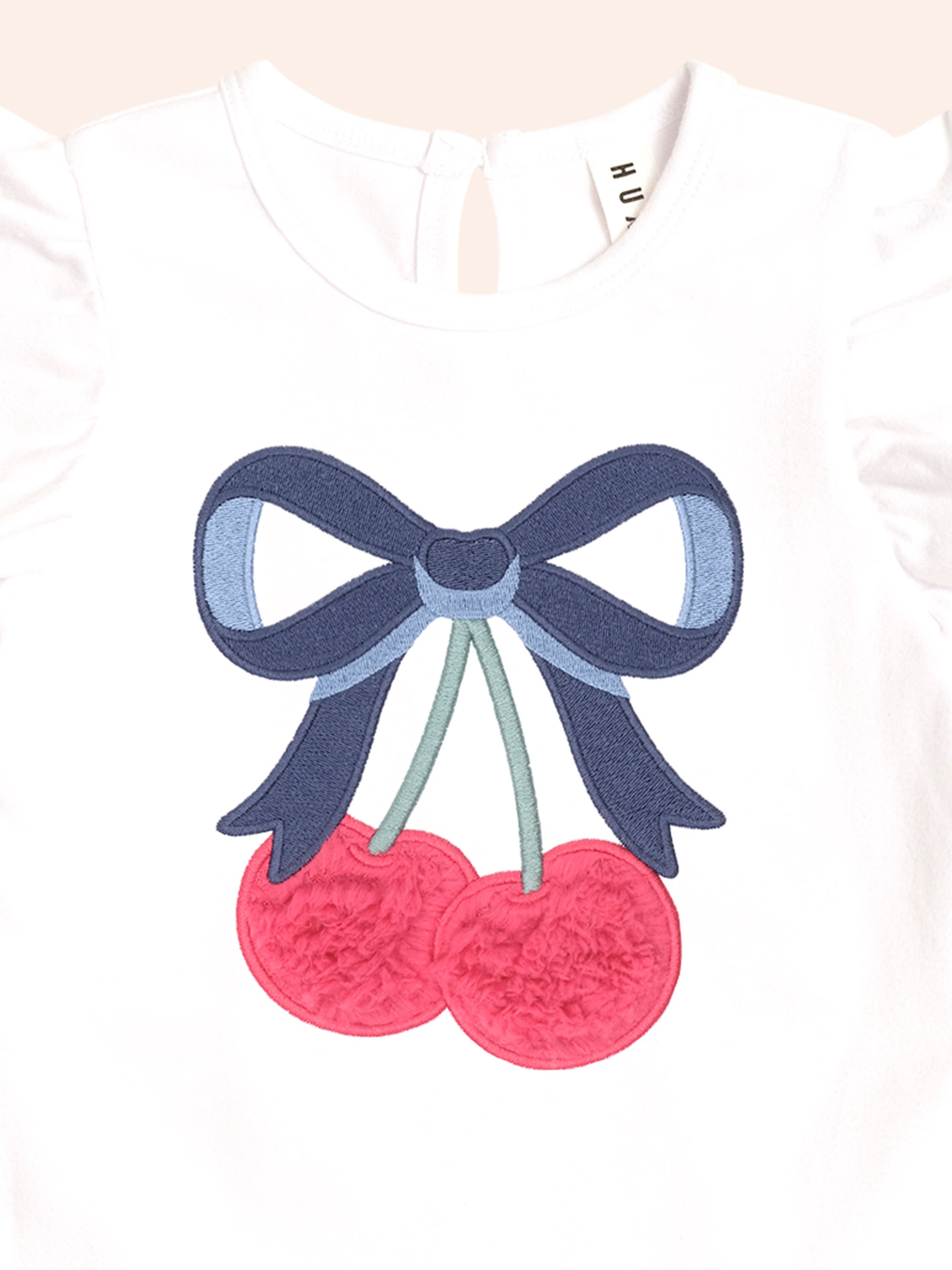 Cherry Bow Frill Sleeve Tee