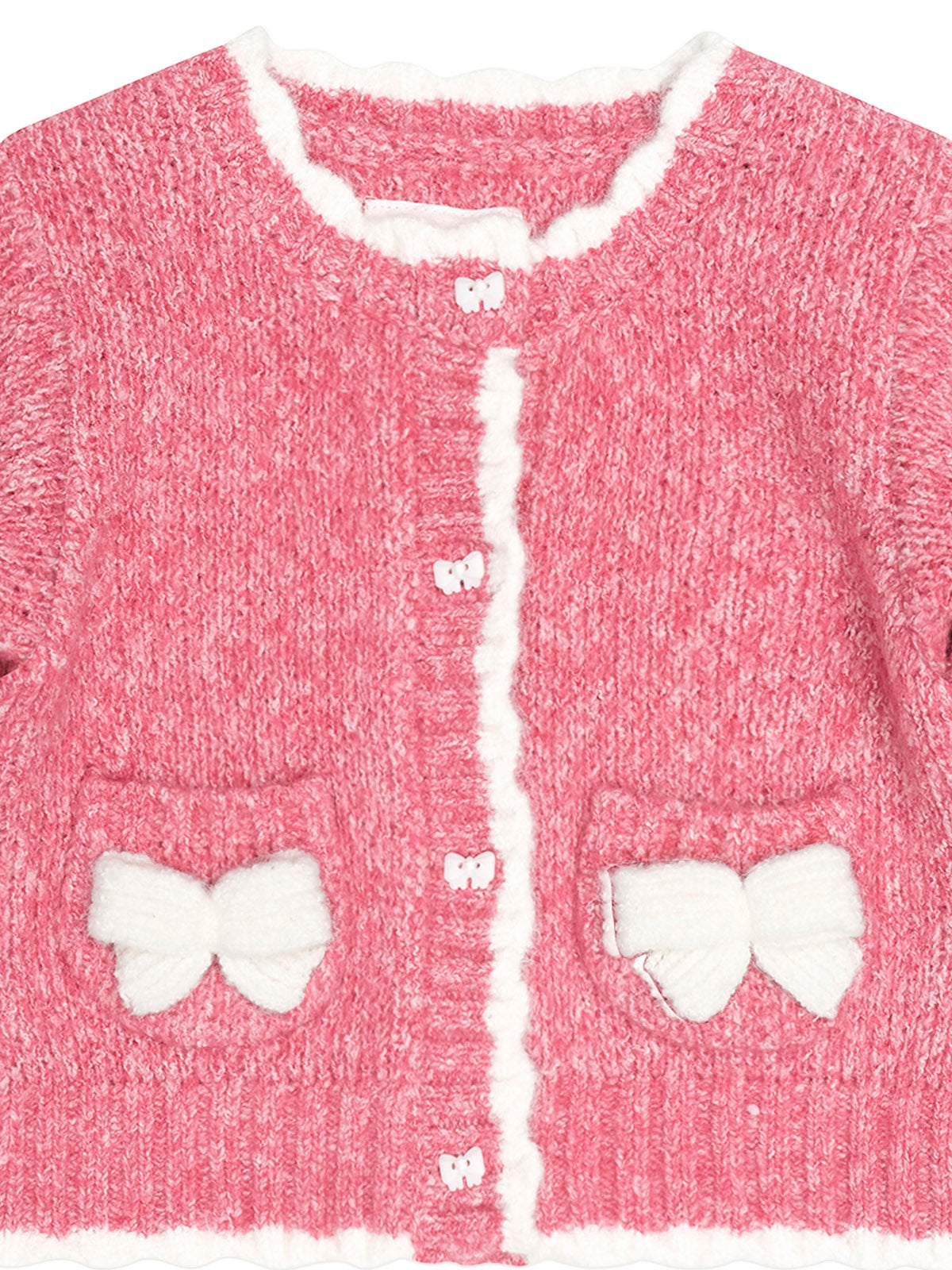 Berry 3D Bow Scalloped Cardi