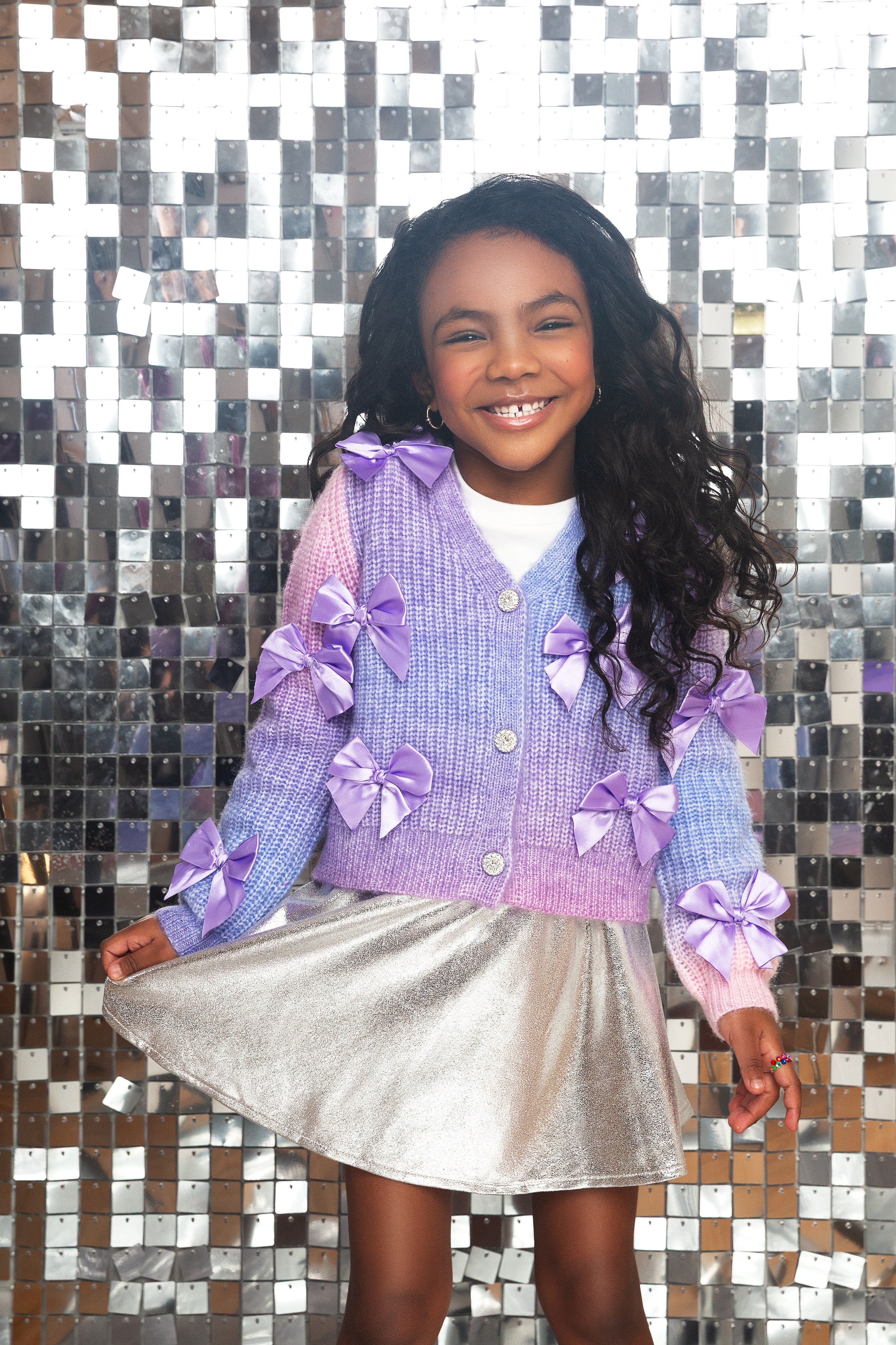 Purple Bow Cardigan