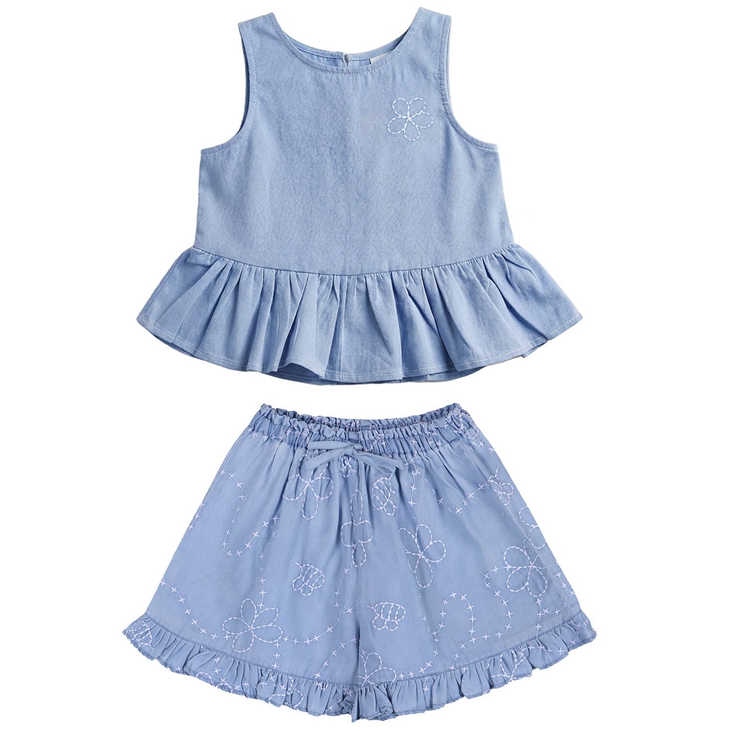 Blue Denim Jardin Short Set