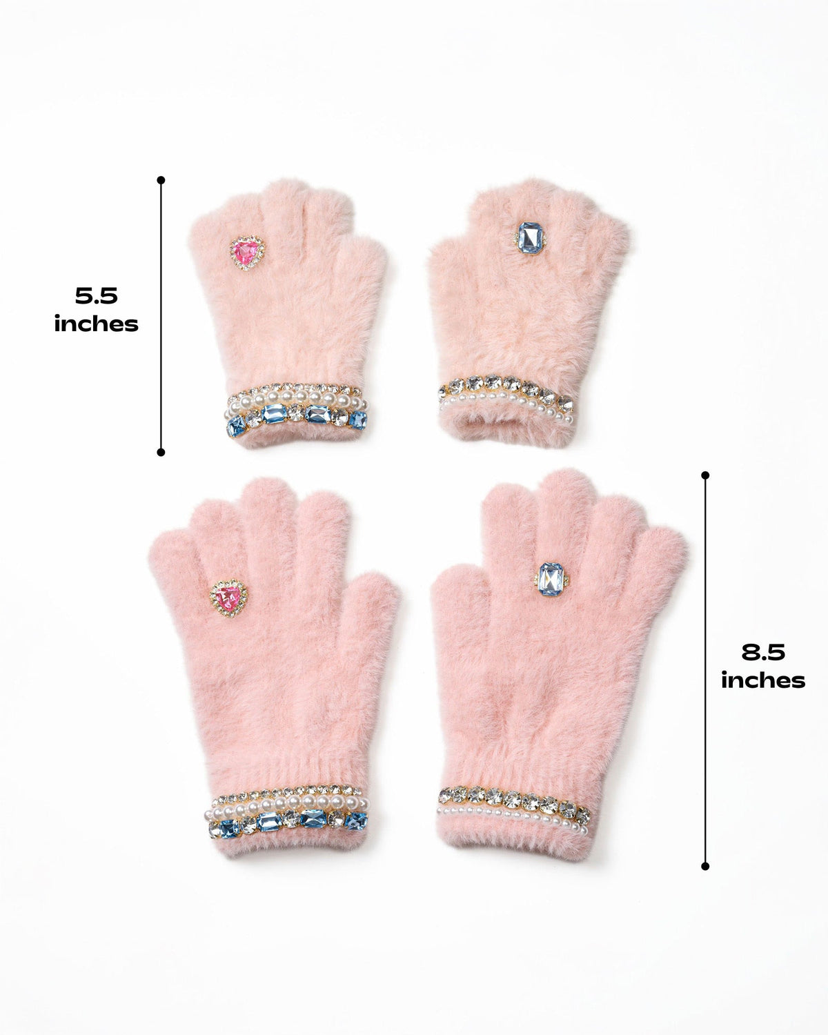ADULT Cotton Candy Jeweled Gloves