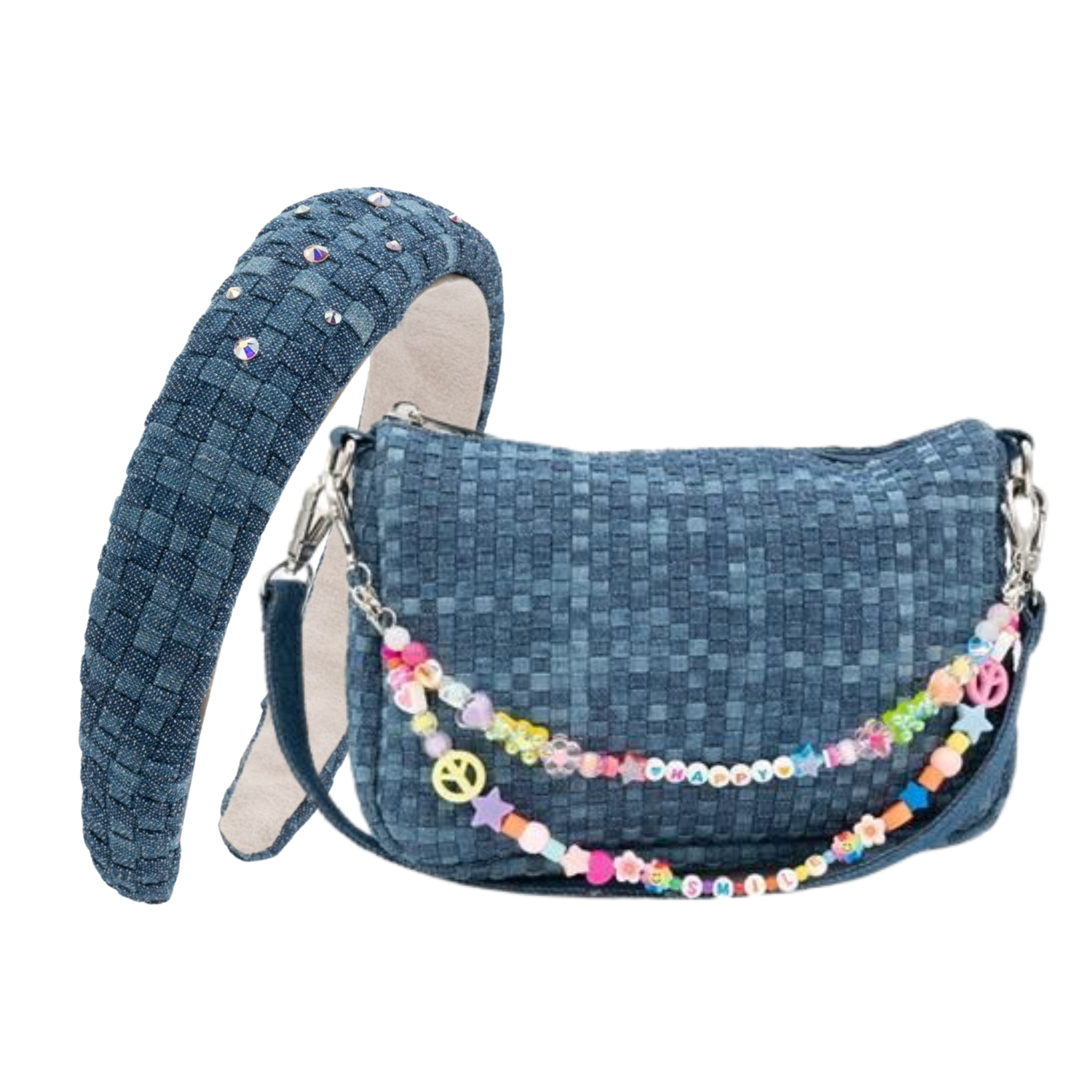 Denim Weave Headband and Bag Set