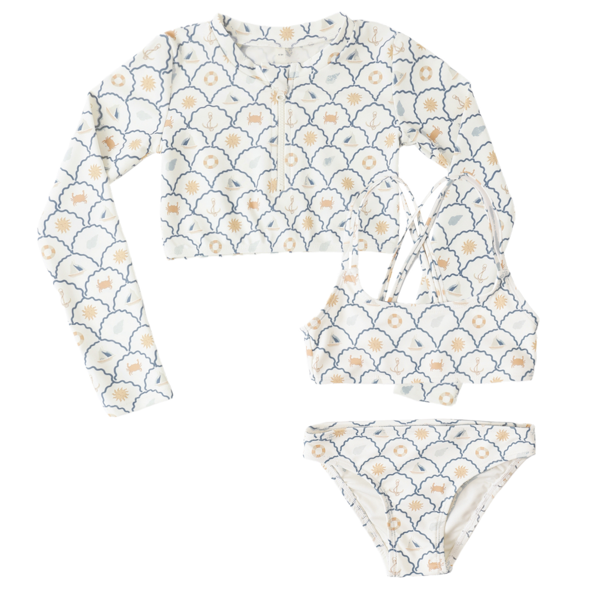 Nautical Crop Rashguard Set