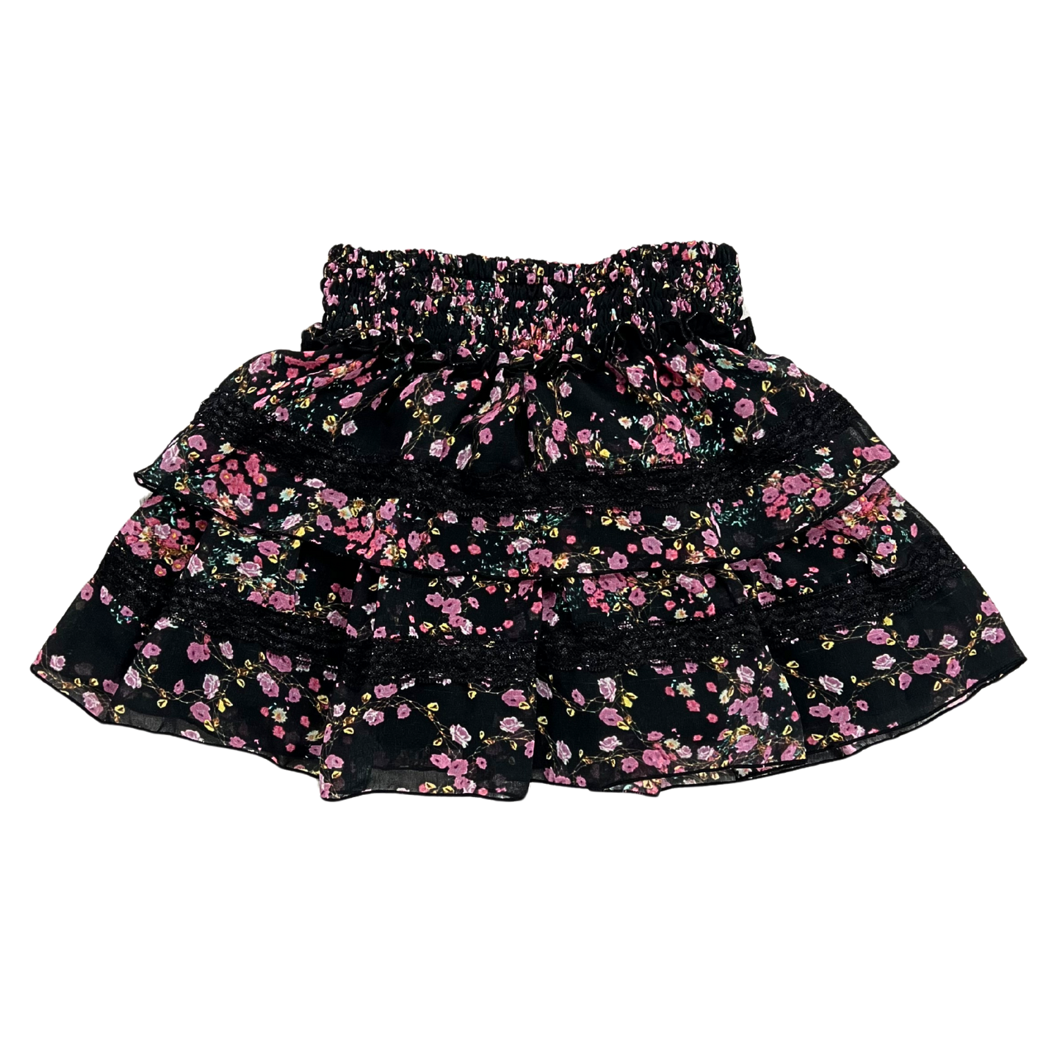 Floral Lace Chiffon Skirt