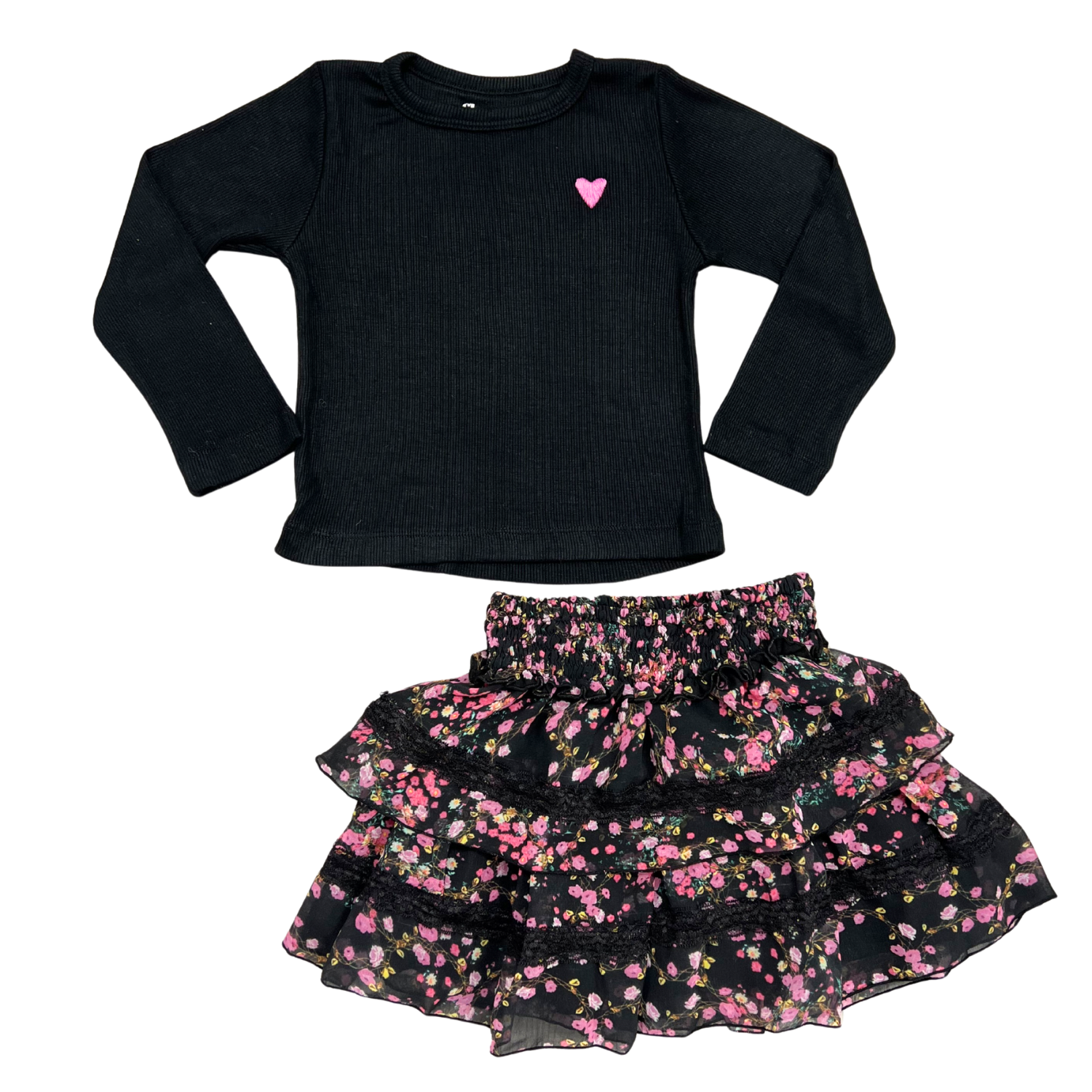 Floral Lace Chiffon Skirt
