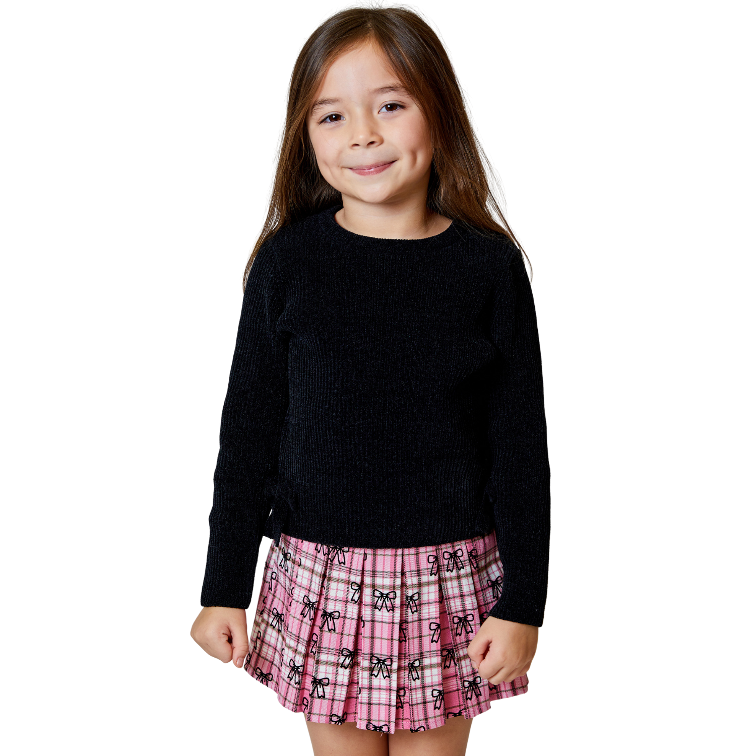 Pink Plaid Bow Skort